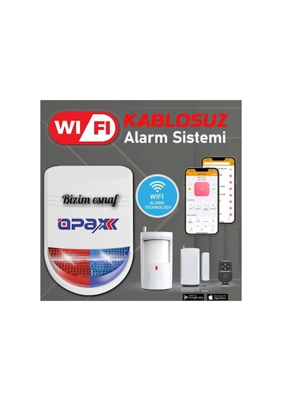 Ekonomik Alarm Seti Opax Bgr-12 Wıfı Kablosuz Siren Alarm Sistemi Mobil Uygulamalı