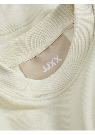 Jjxx Bisiklet Yaka Beyaz Kadın Sweatshırt 12217323 Bej