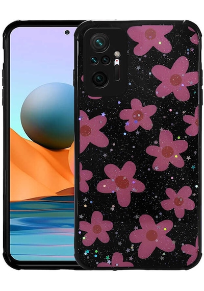 Redmi Note 10 Pro Kılıf Simli Desenli Kamera Korumalı Parlak Tchs Popy Kapak - Kulübe Kulübe