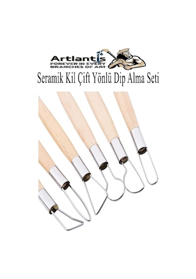 Seramik Kil Çömlek Çift Yönlü Dip Alma Seti 6 Parça 1 Paket Polimer Kil Oyma Seti Ebeşuar Yuvarlak Telli Heykel B Diğer
