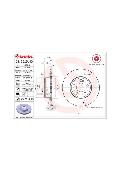 Brembo Fren Dıskı On Mercedes C-class W205 S205 C205 A205 09d52513 A0004212412