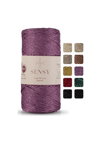 Premium Simli 200 Gr Polyester Makrome Ipi Mürdüm 2 Mm - 230 M Supla Ip Ve Çanta İpliği