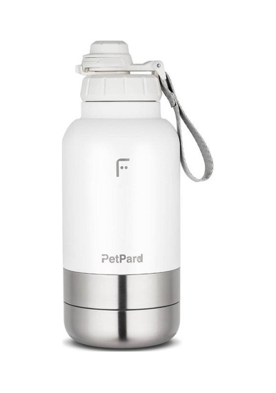 Petpard 3 İn 1 Kedi & Köpek Mama Kapları Ve Paslanmaz Çelik Termos, 1 Litre, Beyaz