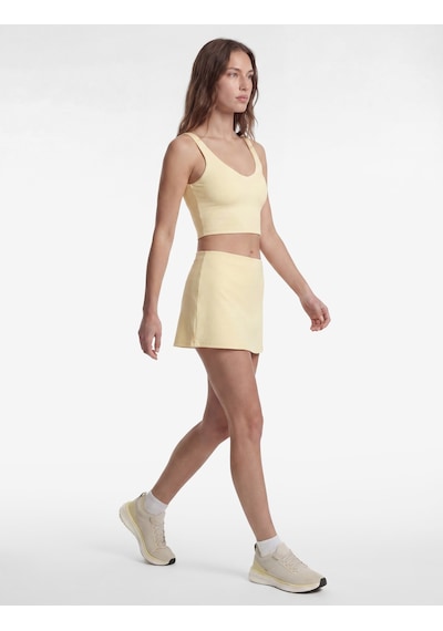 Koton Yüksek Bel Slim Fit İnterlok Spor Mini Şort Etek Sarı 6sak40397nk