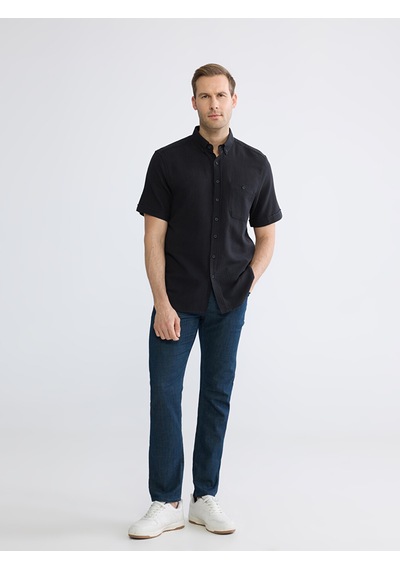 Lcwaıkıkı Classic Siyah Regular Fit Poplin Erkek Gömlek