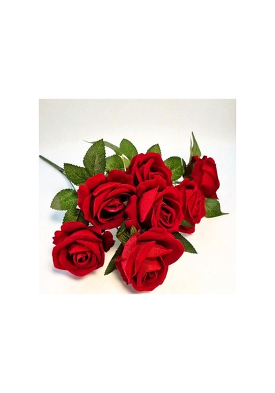 7li Kadife Kırmızı Gül Kırmızı - 825731680 Kırmızı