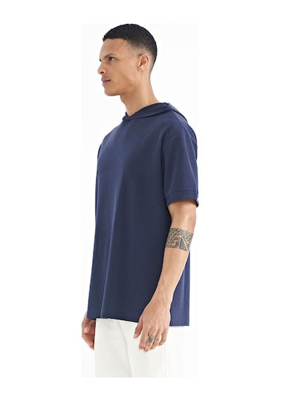 Tommy Life T11er-88179 Erkek Kapüşonlu Kol Etiket Detaylı Oversize T-shirt T11ER-88179-R0674