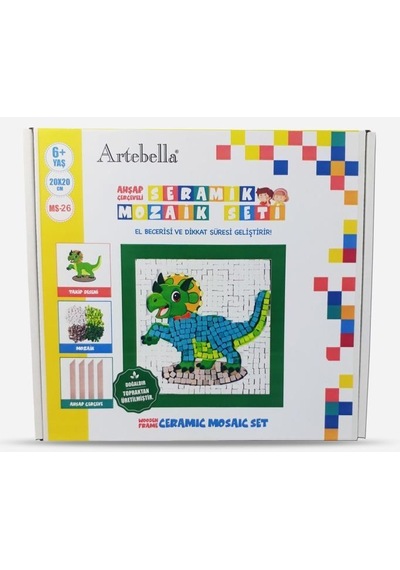 26 I Çocuk Ahşap Çerçeveli Seramik Mozaik Set 20x20 Cm
