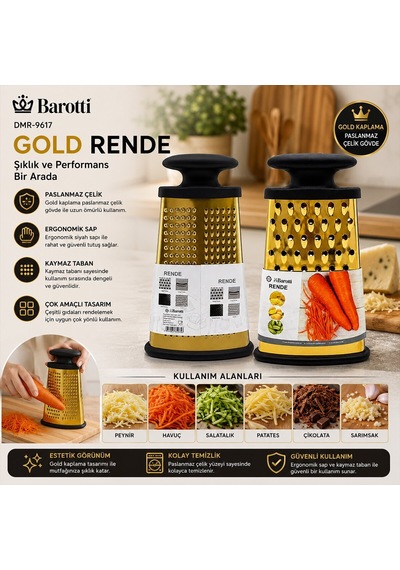 Barotti Dmr-9617 Gold Rende 4gen Çelik Metal Silikon Kaplama Taban Diğer