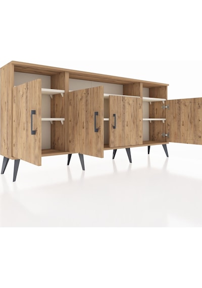 Arges Konsol 6 Raflı 4 Kapaklı 176x30x83 Çam-çam/aytaşı Çam/aytaşı Arges Konsol 6 Raflı 4 Kapaklı 176x30x83 Çam-çam/aytaşı Çam/aytaşı