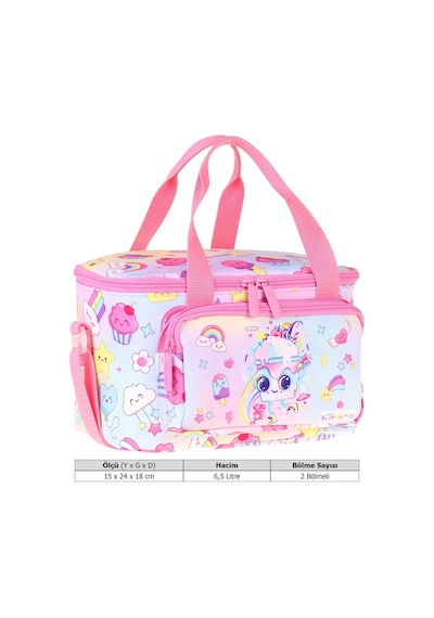 Kaukko Kids İki Bölmeli Thermo Okul Beslenme Çantası - Dondurma Desenli Pembe Renk Kız Çocuk - L5284 Pembe - Turkuaz Kaukko Kids İki Bölmeli Thermo Okul Beslenme Çantası - Dondurma Desenli Pembe Renk Kız Çocuk - L5284 Pembe - Turkuaz