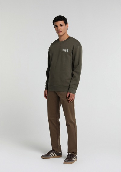 Colin's Colins Relaxed Fit Yuvarlak Yaka Düz Erkek Yeşil Sweatshirt Cl1080485 Q1.v2 Kha Haki