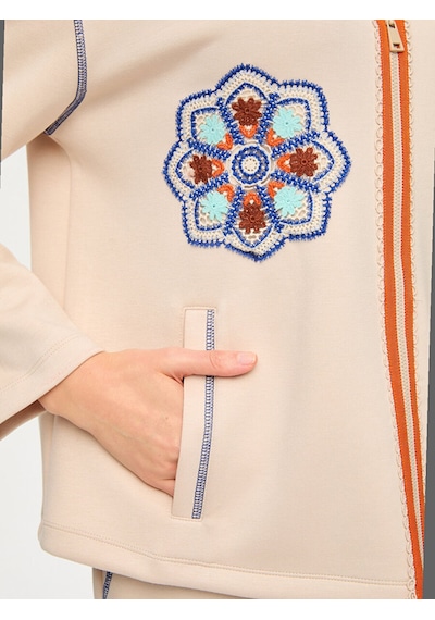 Faik Sönmez Kontrast Dikiş Ve Patch Detaylı Modallı Eşofman Üst S26esu005 Us26esu00572 Taş