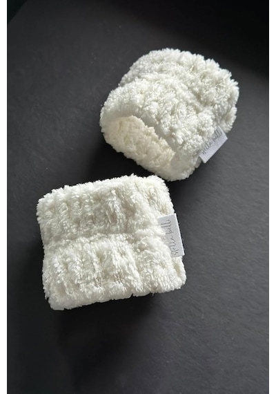 Welsoft Mikrofiber Bileklik Seti, Beyaz, 2'li Paket, Kadın Ve Erkek İçin, Makyaj Temizleme, Yüz