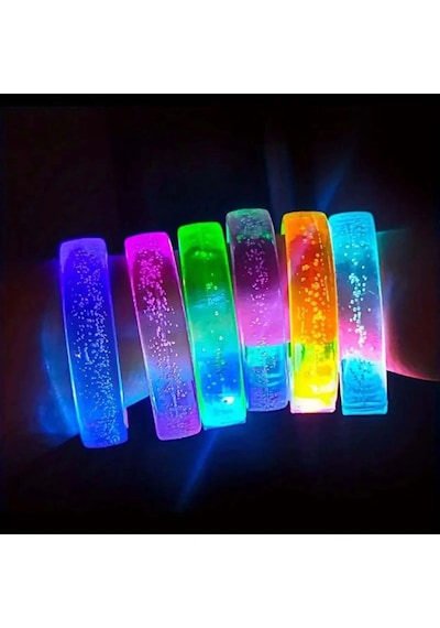Mavi Led Işıklı Baskı Yapılabilen Pilli Bileklik Bilezik 1,5 Cm Genişlik +0
