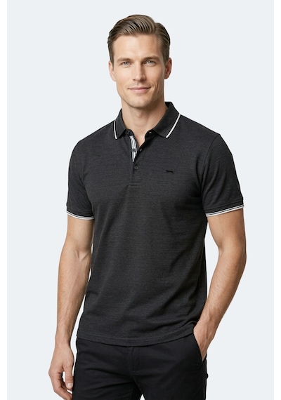 Slazenger Zeru Erkek Polo Yaka Siyah Tişört