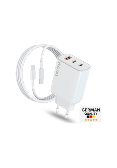 Woyax Hızlı Şarj Aleti 65w Type-c Kablo Beyaz Android / Tablet / Apple Uyumlu iPhone / Macbook/ Laptop