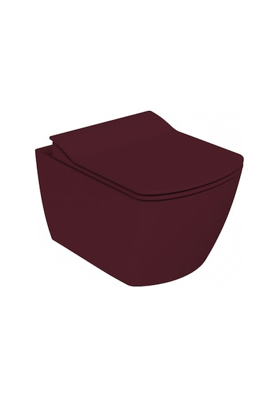 Creavit Elegant Rim-off Duroplast Yavaş Kapanan Klozet Kapaklı Mat Berry Set