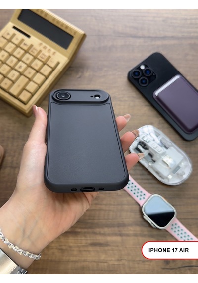 Apple iPhone 17 Air Uyumlu Kamera Korumalı Darbeye Dayanıklı Renk Atmayan Keep Silikon Kılıf Siyah