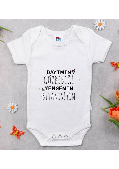 Bk Kids Dayımın Gözbebeği Tasarımlı Bebek Body Zıbın-1 - Beyaz Çok Renkli