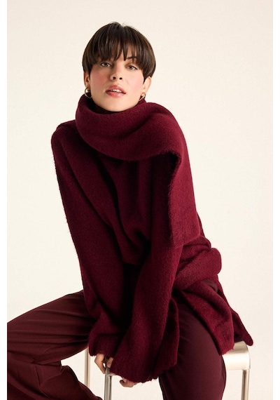 Defacto Regular Fit Yarım Balıkçı Yaka Kazak F4768ax25wnbr466 Bordo