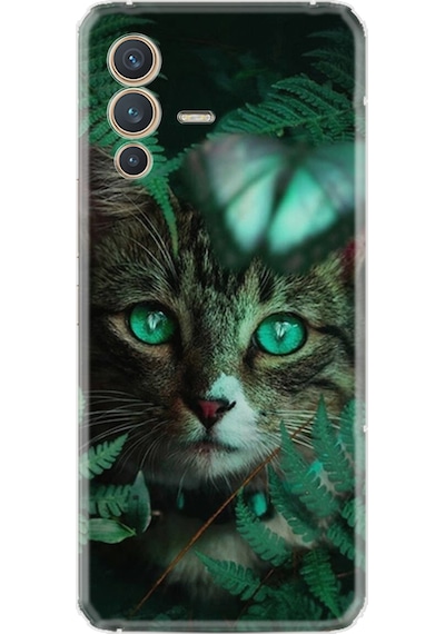 Vivo V23 Kılıf Resimli Desenli Baskılı Silikon Blue Butterflys 1350