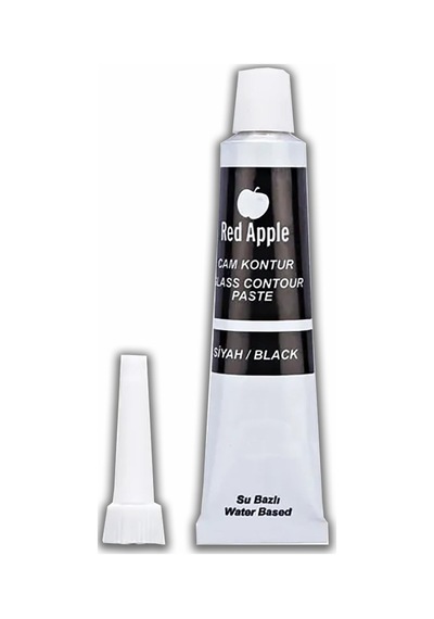 Kontür Boyası 20 Ml 1 Adet Red Apple Cam Vitray Boyası Kontur Boyası Ana Hatları Çizme Sanatsal Hobi Siyah