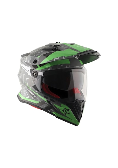 Cross Kask Vizörlü Axor Yeşil Gri Xl Gri - Yeşil XL