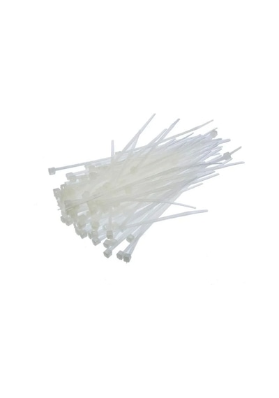 3.6x150 Mm Beyaz Plastik Cırt Kelepçe - Çok Amaçlı, Dayanıklı Ve Kolay Kullanım 0.45 - Beyaz - Düz - 100m