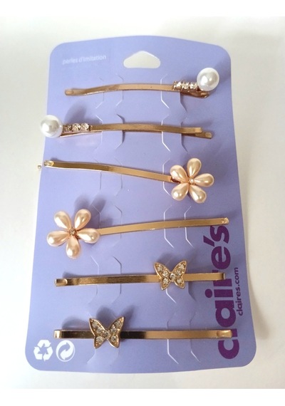 Claire's 6 Lı Metal Firkete Toka Seti Metalik
