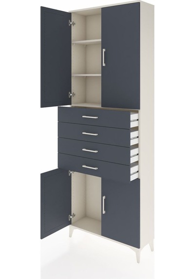 Arges Dolap 3 Raflı 4 Çekmeceli 4 Kapaklı 88x30x243 Aytaşı-an... Aytaşı