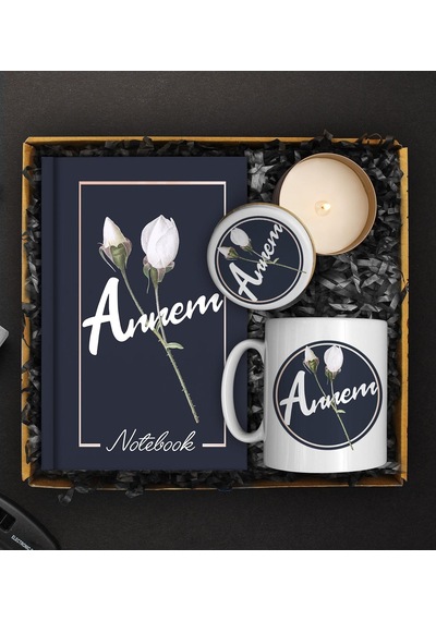 Anneler Gününe Özel Tasarım Defter & Kupa & Kokulu Mum Hediye Seti