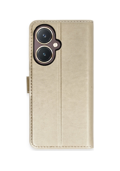 Vivo Y27 Uyumlu Kılıf Trend S Plus Kapaklı Kılıf - Gold