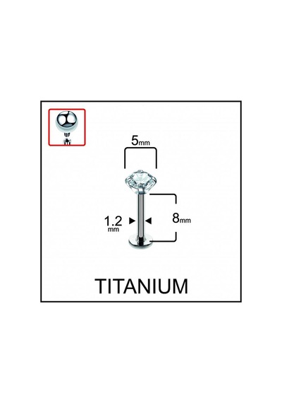 %100 G23 Titanyum Zirkon Tek Taşlı Pırlanta Model Kıkırdak Conch Tragus Labret Piercing Haki