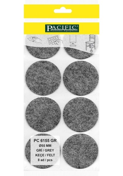 Pacıfıc Gri Yapışkanlı Keçe Ø 55mm