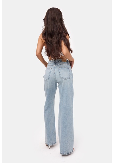 Kadın Açık Kot Doris 4s6-32 Straight Fit Yüksek Bel Denim Jean Kotrengid1