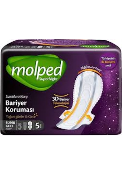 Molped Süpernight Hijyenik Ped Süper Gece 5'li