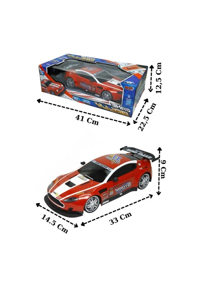 1:12 Ölçek Uzaktan Kumandalı Şarjlı Drift Arabası - Büyük Boy Işıklı Ve Sesli Yarış Arabası Kırmızı Beyaz