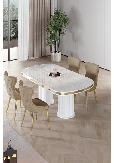 Canisa Galya Serisi Lak Panel 90x168 Sabit Beyaz Mermer Desen Mutfak Masa Takımı 4 Cappucino Sandalye Beyaz Mermer Desen Masa Cappucino Sandalye Canisa Galya Serisi Lak Panel 90x168 Sabit Beyaz Mermer Desen Mutfak Masa Takımı 4 Cappucino Sandalye Beyaz Mermer Desen Masa Cappucino Sandalye