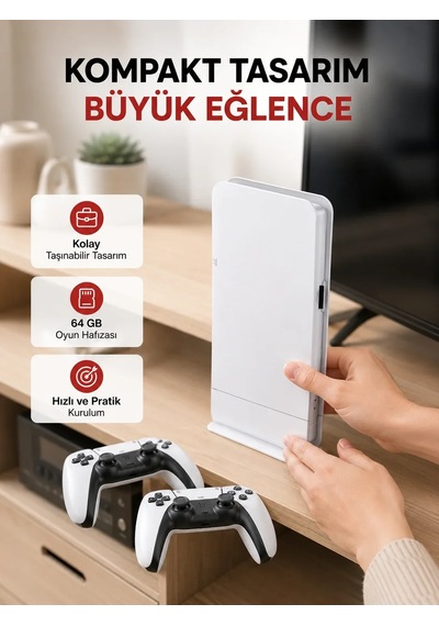 Hdmı Çıkışlı Kablosuz 2 Kollu 4k Retro Oyun Kutusu Diğer
