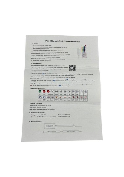 Ws2811-ws2812 Adreslenebilir Argb Pixel Led Kontrol Cihazı Sp611e Bluetooth Müzik Denetleyicisi Rastgele Renk