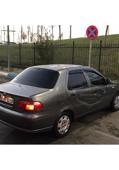 Fiat Albea Palio Siena Hb&Sedan Uyumlu Mugen Cam Rüzgarlığı Seti Piano Black 4'lü İthal (00) (ŞüsCarOto Aksesuar)