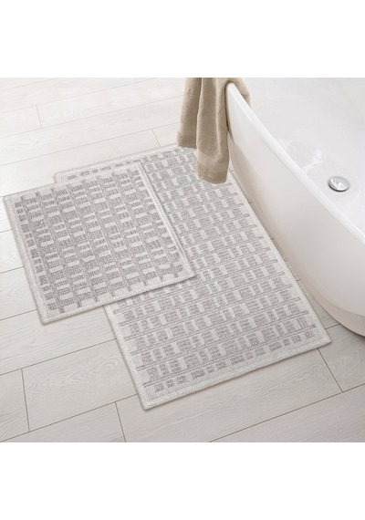 Soft Wesley Natürel 2'li Banyo Paspası - Antrasit - 60x100 Cm + 50x60 Cm Renkli