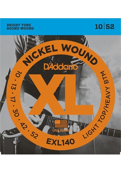 D'addario Exl140 Nickel Wound. Light Top/Heavy Bottom. 10-52 Takı