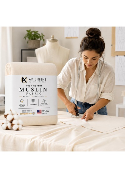 Muslin Kumaş/kumaş Ağartılmamış - D Kumaş - Doğal 9,5 Metre Orta Ağırlık -%100 Pamuk 160 Cm Genişliğinde , Doğal Ağartılmamış