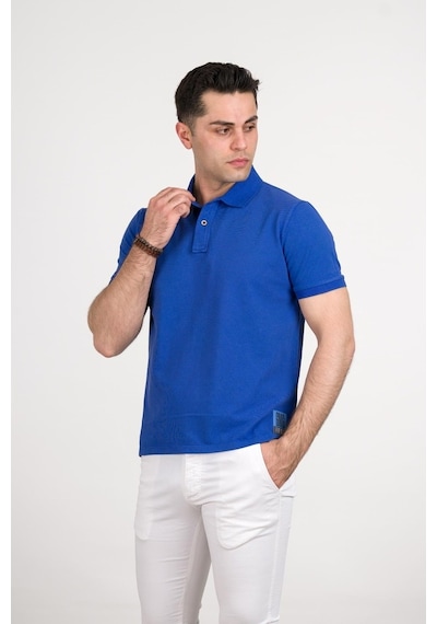 Taş Yıkama Regular Fit Lacost Kumaş Polo Yaka Pamuklu Erkek T-Shi