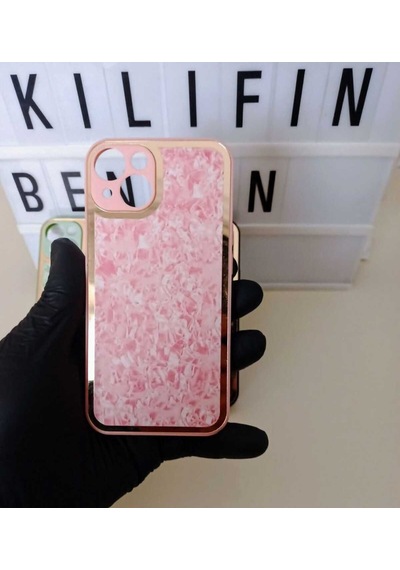 Apple Uyumlu iPhone 13 / 14  Mazaik Kılıf Modeli Pembe