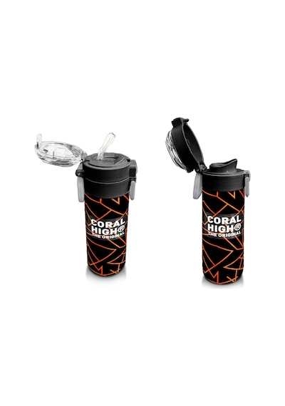 Coral High 500 Ml Paslanmaz Çelik Okul Termosu/suluk/matara - Erkek Çocuk - Siyah Basketbol Baskılı - Sızdırma Yapmaz Çok Renkli