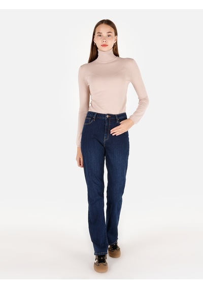 Colin's Colins Dar Kesim Balıkçı Yaka Bej Kadın Kazak Cl1070208 Bej