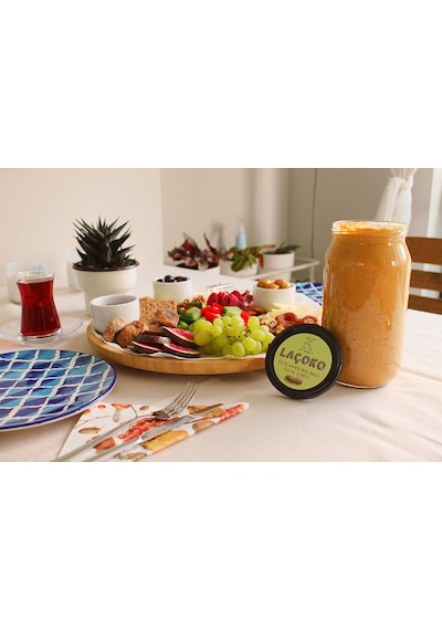 Laçoko Şekersiz Katkısız Glutensiz Doğal Çifte Kavrulmuş Ballı Fıstık Ezmesi 1 KG